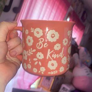 “Be Kind” pink flower mug